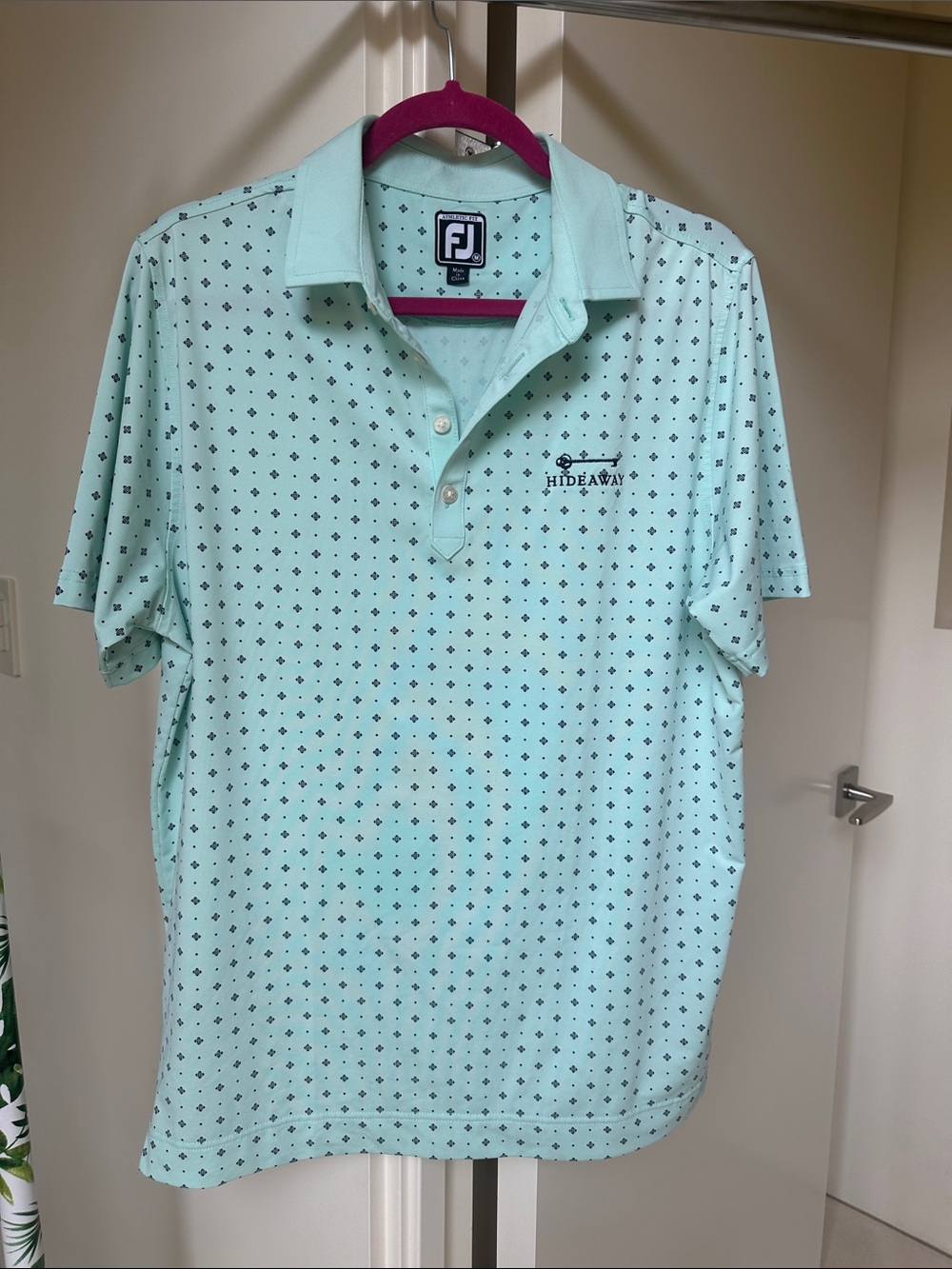 FootJoy Mint Green Hideaway Printed Performance Polo